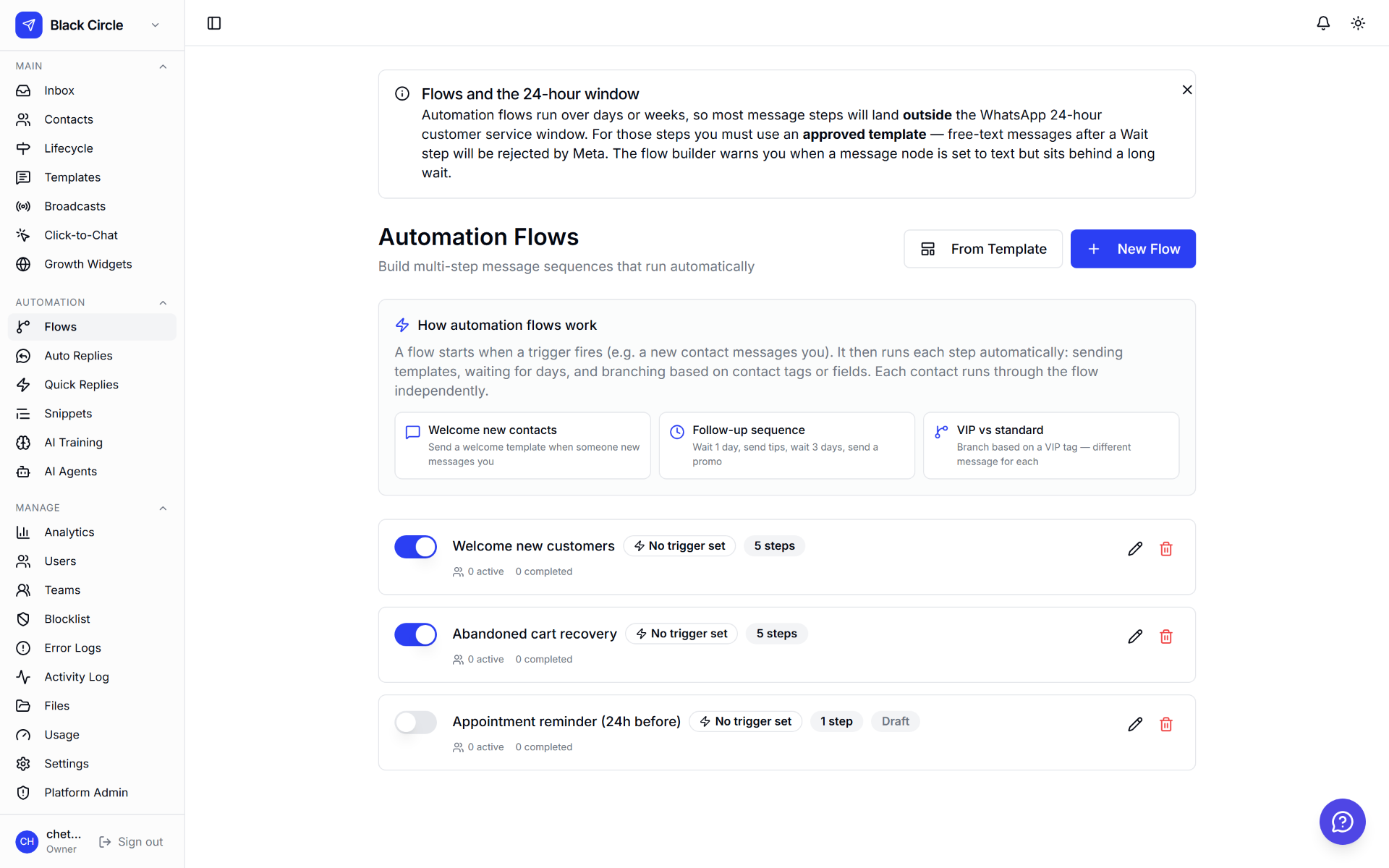 Automation Flows screenshot